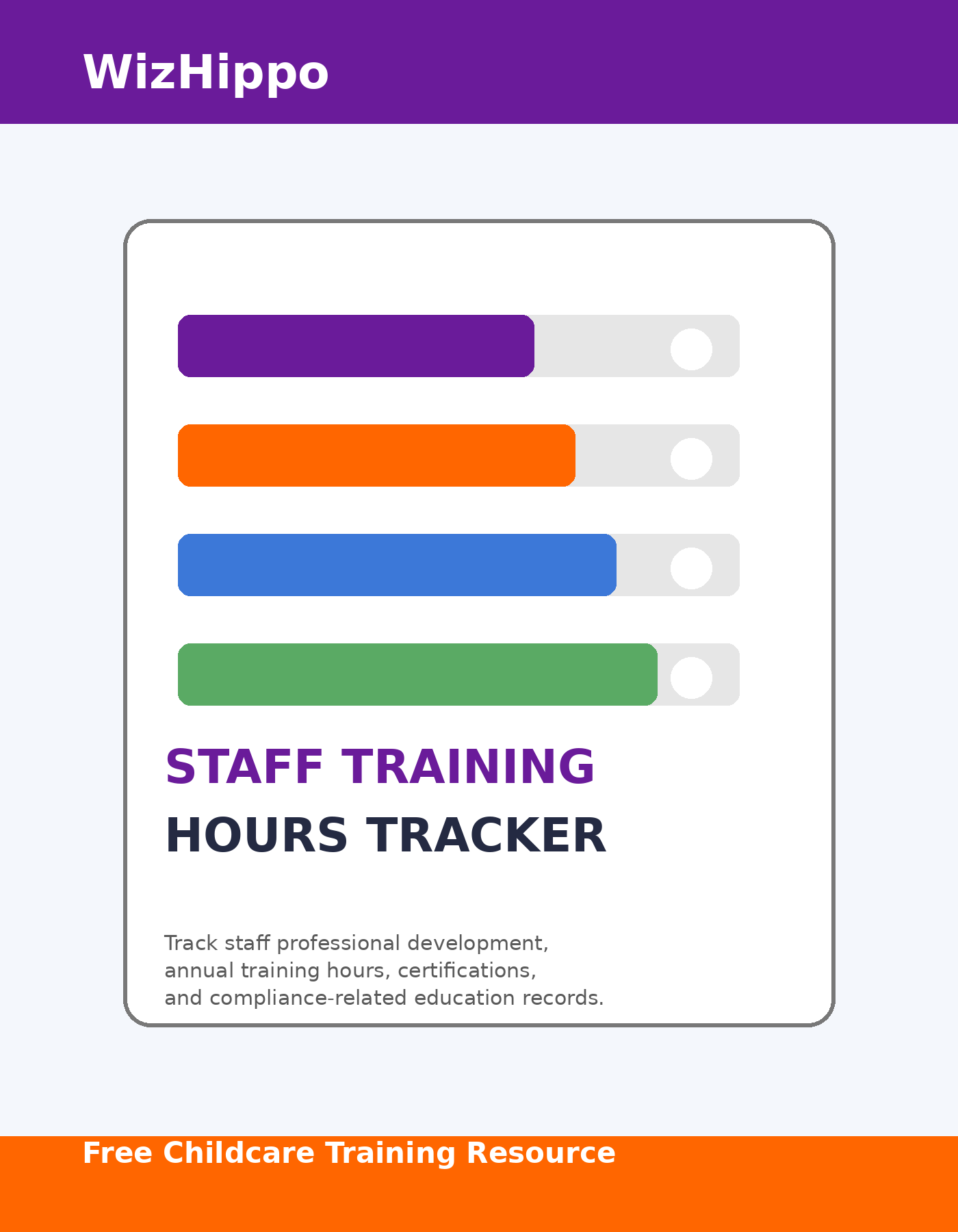Staff Training Hours Tracker for Childcare Centers | WizHippo